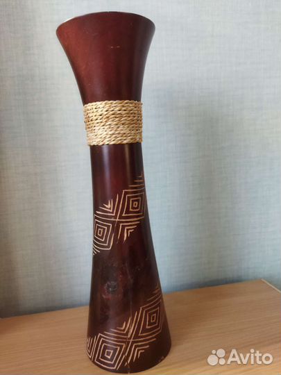 Декоративная ваза hand made Африка 35 см натур дер