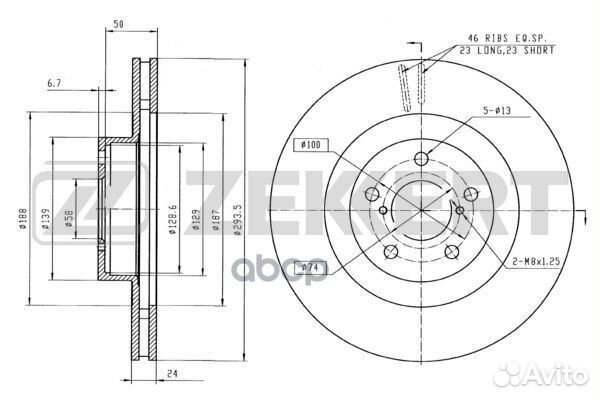 BS-5182 zekkert Диск торм. перед. BS-5182 Zekkert