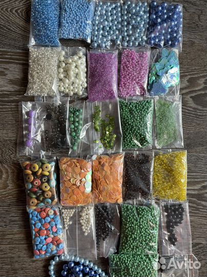Пайетки, бисер, бусины