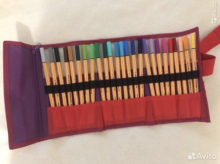 Линеры/цветные ручки stabilo, 25 цветов, 0,4mm