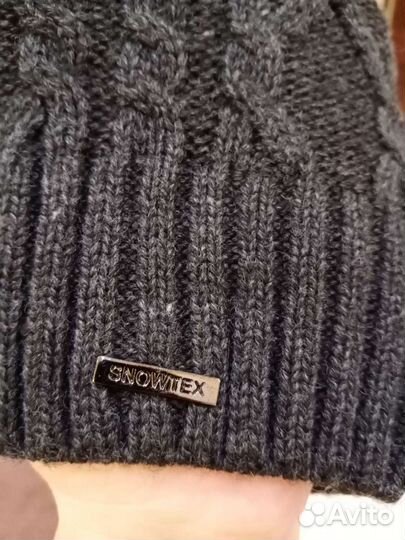 Женская шапка-бини, новая,серо-черная