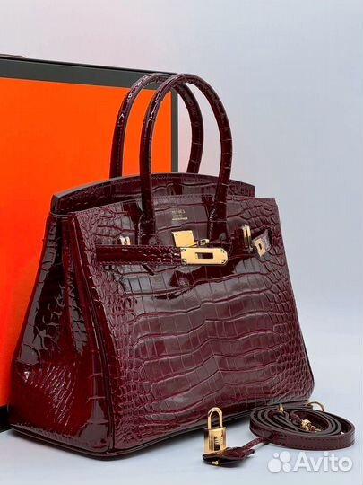 Сумка Hermes birkin лаковая кожа крокодил