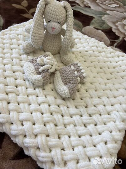 Плед теплый вязанный