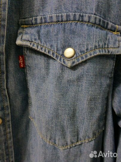 Рубашка мужская,levis''оригинал-L-синяя