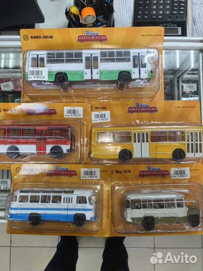 Модели автобусов и мотоциклов 1:43