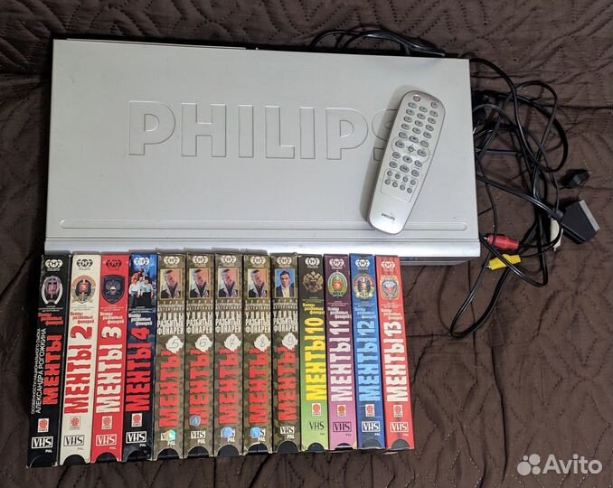 Видеомагнитофон Philips vr750 + vhs Менты