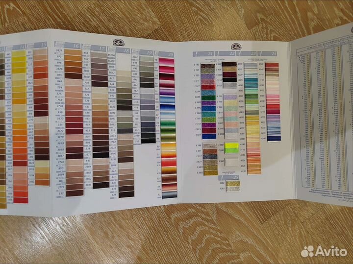 Карта цветов мулине DMC