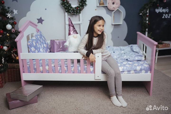 Кровать Теремок Массив+мдф