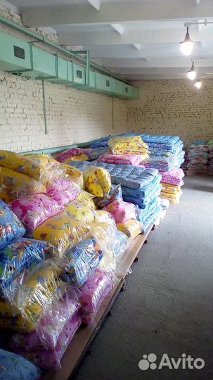 Ватный матрас, стеганное одеяло, подушки