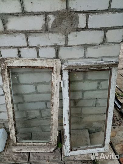 Оконные рамы б/у, деревянные, остекленные
