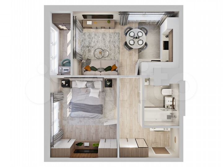 1-к. квартира, 42,8 м², 6/24 эт.