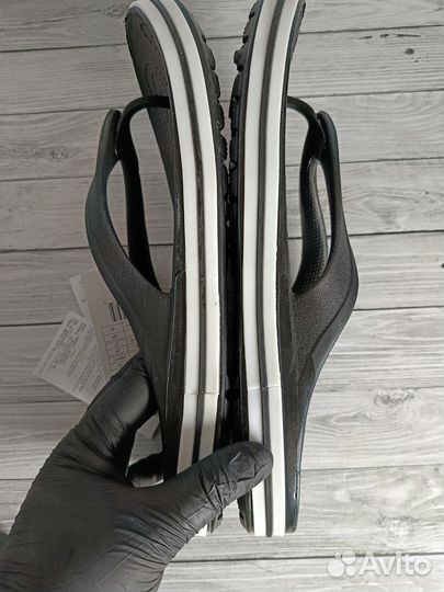 Вьетнамки сланцы crocs мужские чёрные (дефекты)