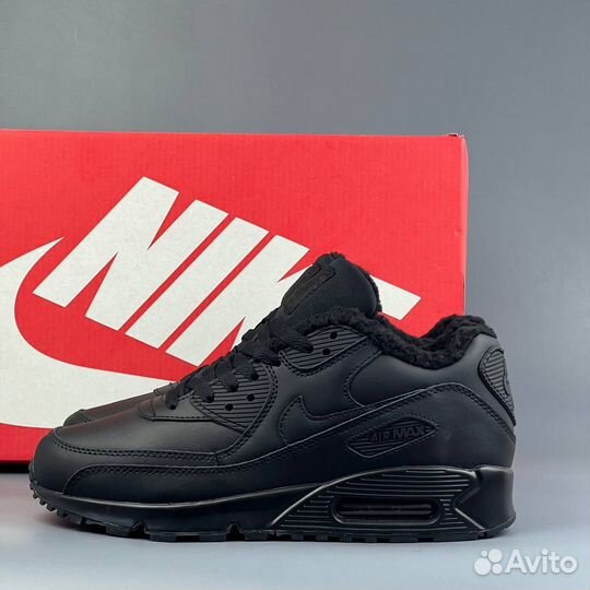 Кроссовки мужские Nike Air Max 90 Black с мехом