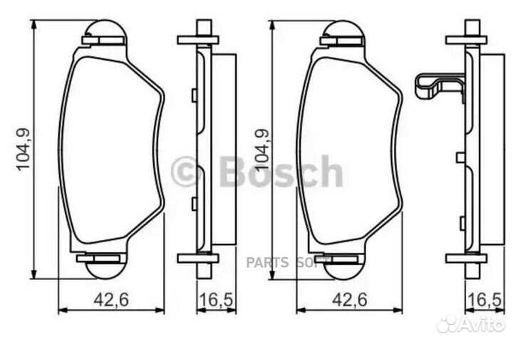 Bosch 0986495250 Колодки торм.зад
