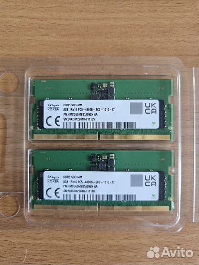 Оперативная память DDR5 sodimm 8+8gb SK hynix