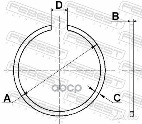 Кольцо стопорное renault /72x2,5mm febest CC-2