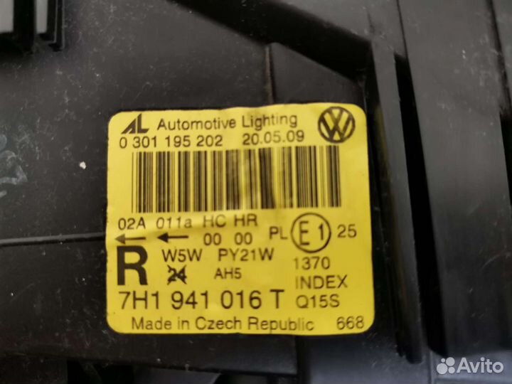 Фара правая volkswagen transporter