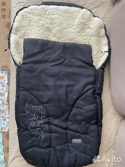Меховой конверт из овчины в коляску womar