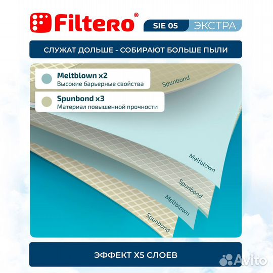 Мешки-пылесборники Filtero SIE 05 Экстра, для пылесосов bosch(Бош),siemens(Сименс) тип P (type P) BB