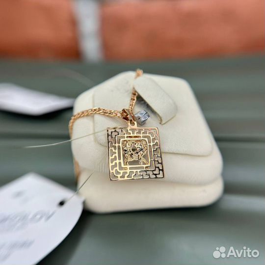 Золотой кулон близнецы 585 пробы золото