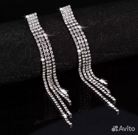 Серьги цепочки серебро