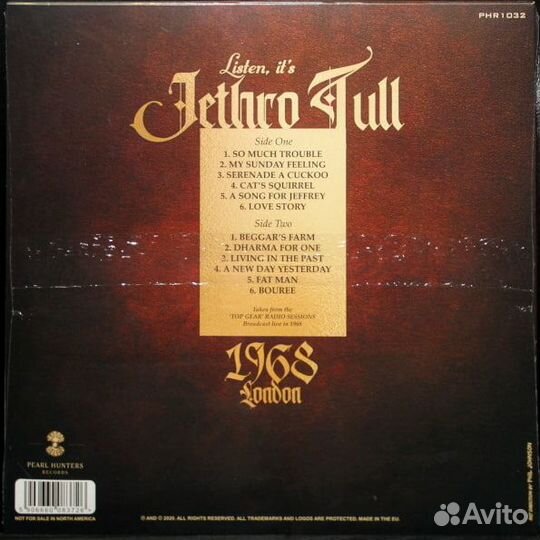 Виниловая пластинка Jethro Tull – Live In London 1968 (Yellow Vinyl LP)