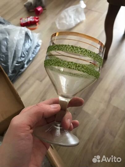 Фужеры хрустальные с напылением богемия СССР