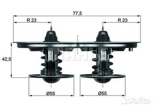 Mahle TX3285D Термостат 85С сдвоенный, Scania; Typ 4224