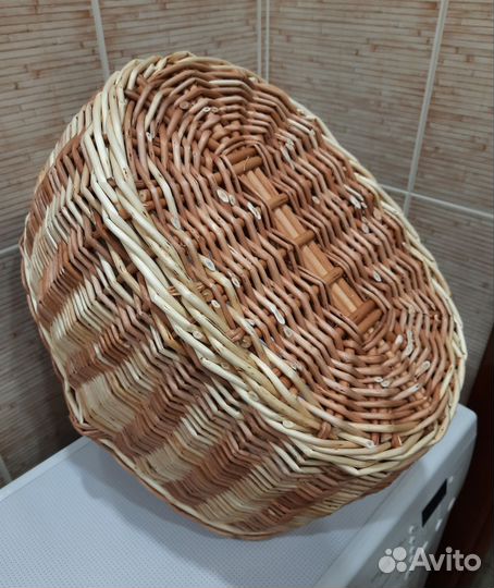 Корзина плетеная, из ивы, овальная, средняя, 10 л