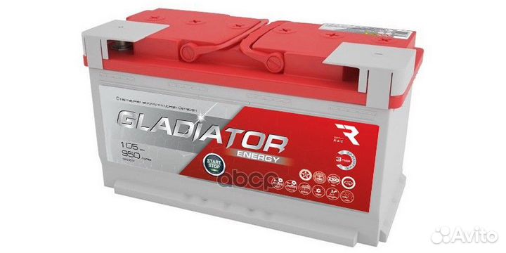 Аккумулятор gladiator Energy 105 Ah, 950 A