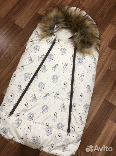 Зимний конверт на выписку для новорожденных