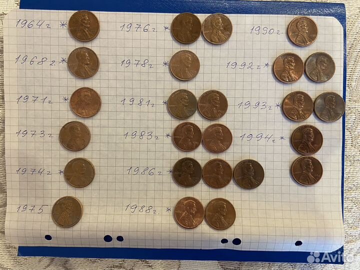 Монеты старички центы США