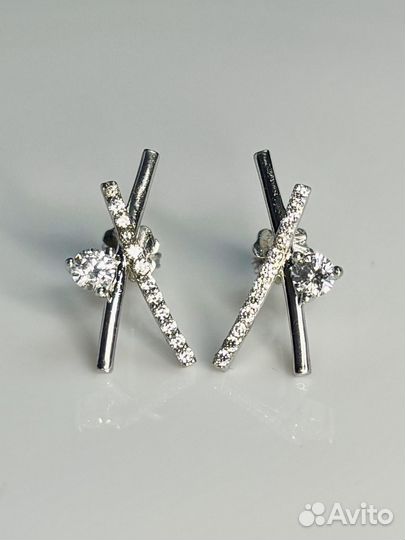 Золотые серьги пусеты Piano бренд 585 проба