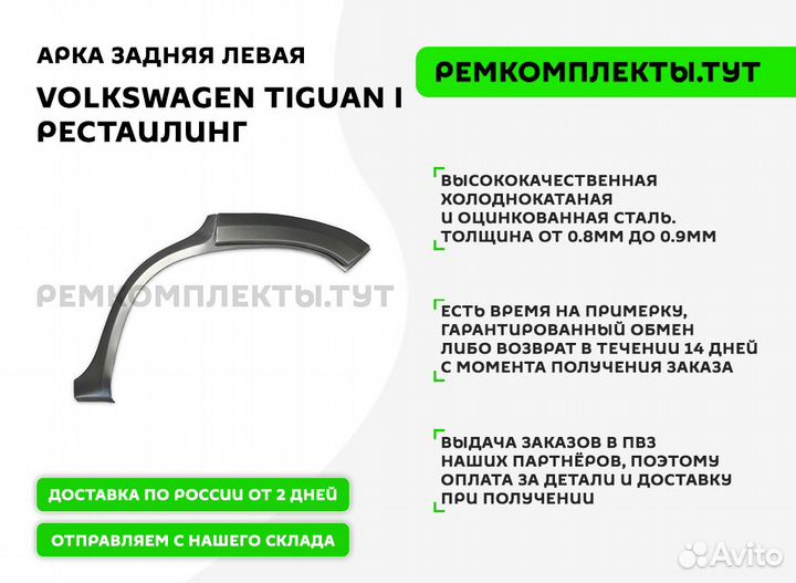 Арка задняя Volkswagen Tiguan 1 рестаилинг левая