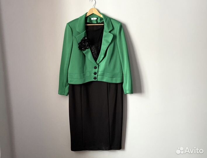Костюм женский 54 чёрное платье и жакет Беларусь