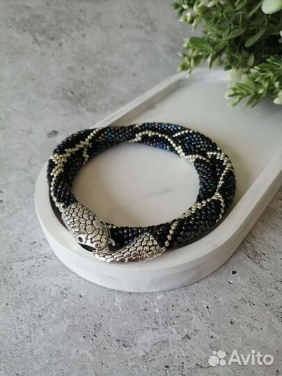 Жгут-колье Змея из бисера