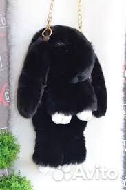Сумка-рюкзак чёрный кролик