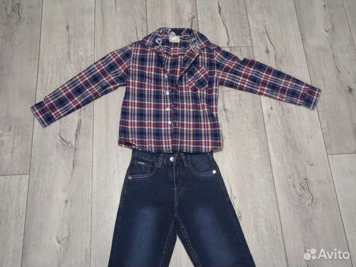 Рубашка+ джинсы 7-8лет