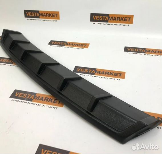 Диффузор на задний бампер шагрень Лада Приора 2