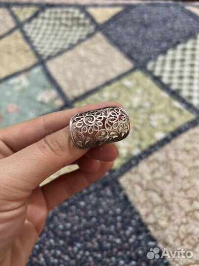 Кольцо серебро