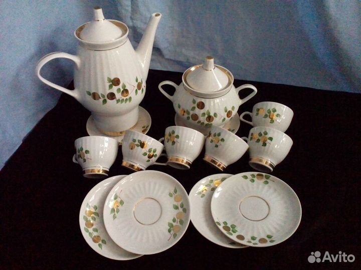 Кофейный фарфоровый сервиз времен СССР, мфз