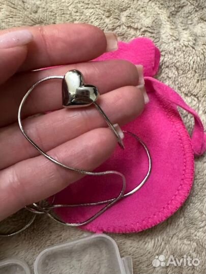 Колье сердце подвеска сердце