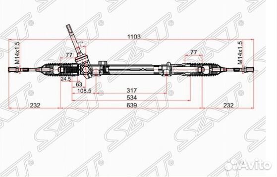 Рейка рулевая renault koleos/nissan qashqai