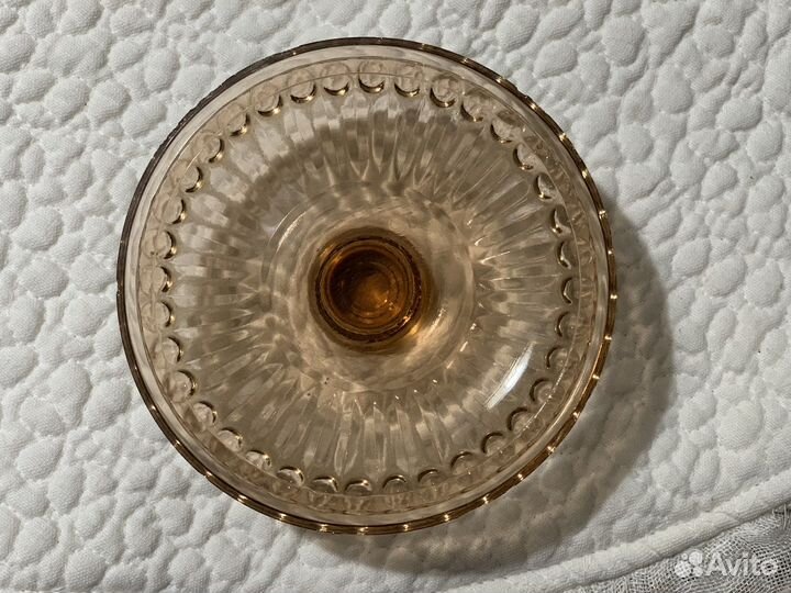 Стеклянная сахарница ретро СССР коричневое стекло