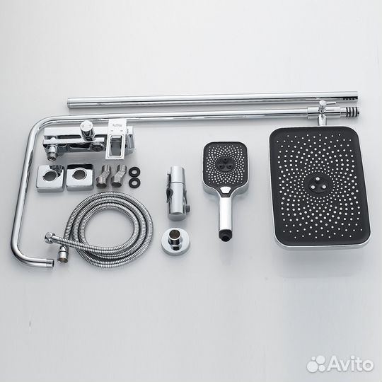 Душевая система Raffine F3696, хром Округлая