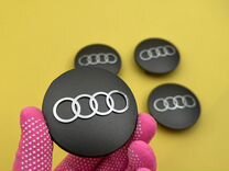 Колпачки 4 шт заглушки на литые диски Audi значок