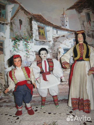 Винтажные куклы в костюмах Сербии ручная работа