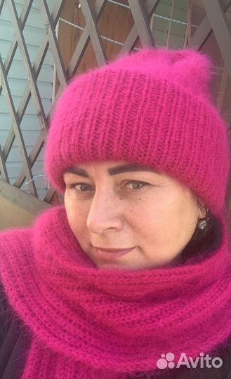 Шапка и шарф из пуха норки