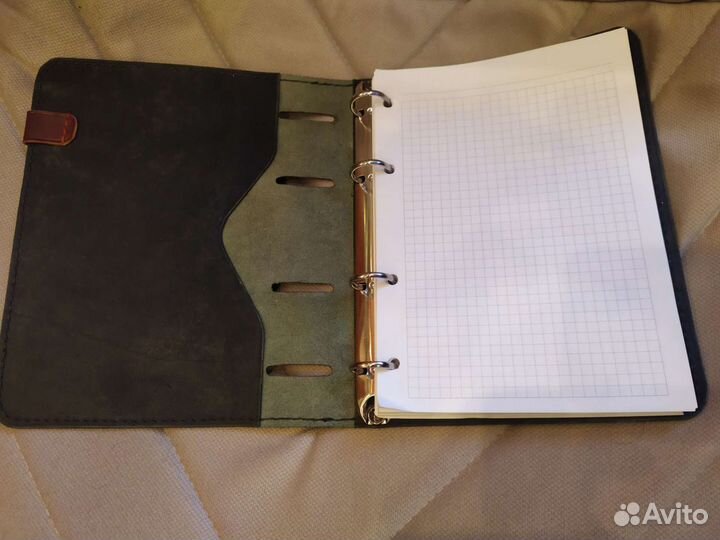 Блокнот на кольцах. Натуральная кожа