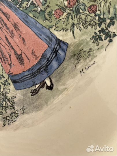 Блюдо винтаж Sarreguemines Obernai